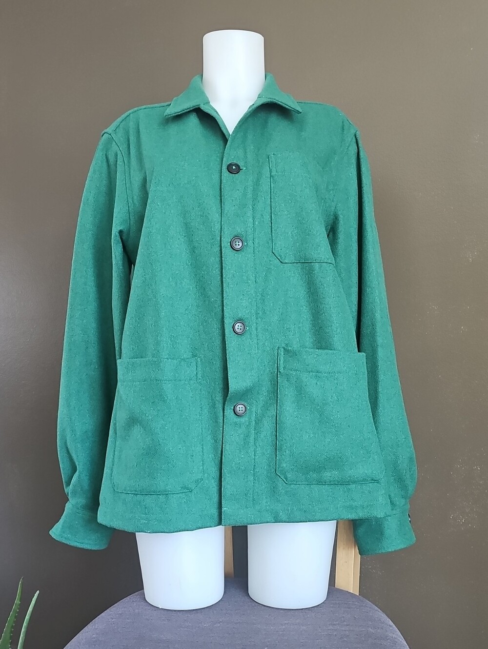 Anian Men's Green Button-Front Jacket